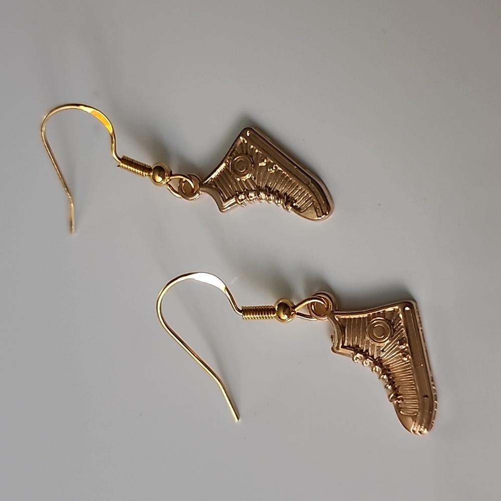 Mini  Gold Converse High Top Earrings Hold Stylish 925S post
